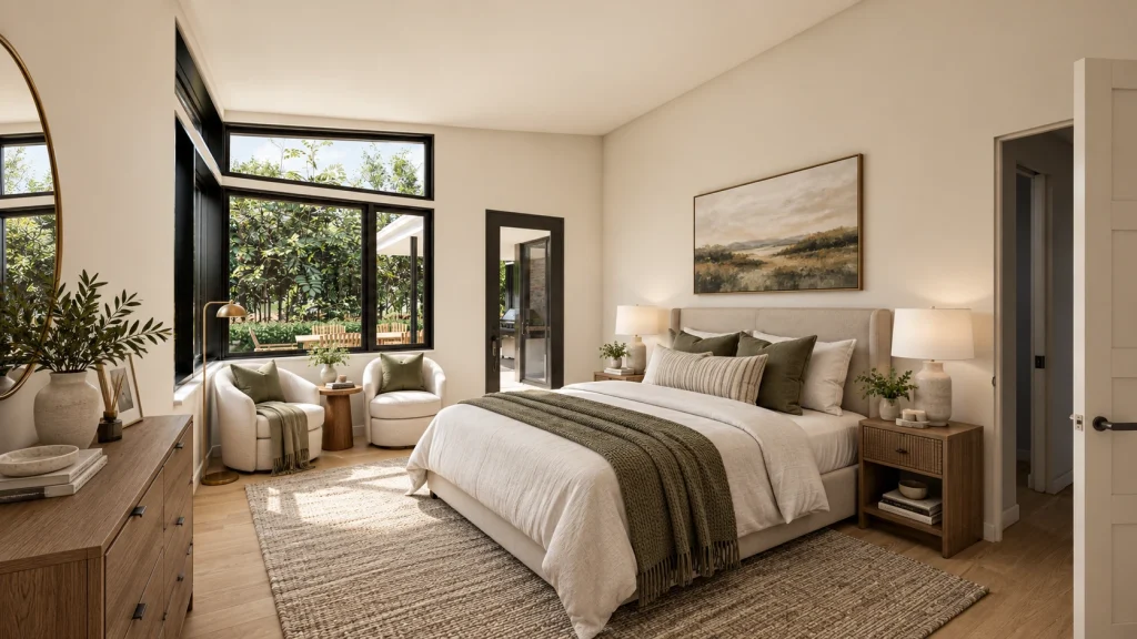 The Horizon Bend (Mascord 11110) — primary bedroom