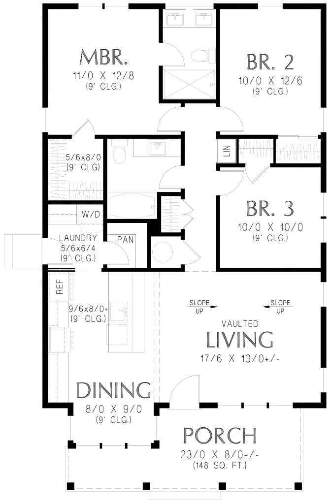 The Meadow Nook (Mascord 11124) — FLOOR PLAN main reverse